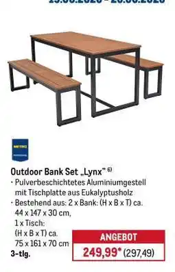METRO Outdoor Bank Set „Lynx” Angebot