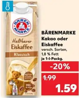 Kaufland BÄRENMARKE Kakao oder Eiskaffee Angebot