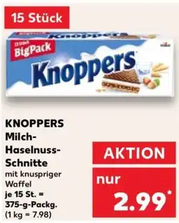 Kaufland KNOPPERS Milch- Haselnuss- Schnitte Angebot