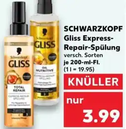 Kaufland SCHWARZKOPF Gliss Express- Repair-Spülung Angebot