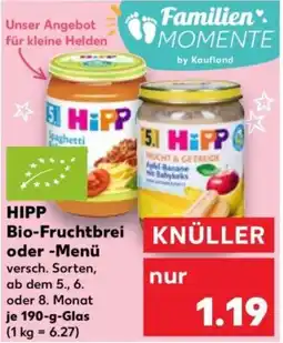Kaufland HIPP Bio-Fruchtbrei oder -Menü Angebot