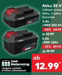 Kaufland PARKSIDE Akku 20 V 2 Ah PAP 202 A1 Angebot
