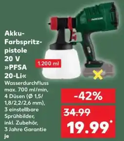 Kaufland PARKSIDE Akku- Farbspritzpistole PFSA 20-Li Angebot