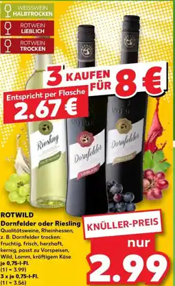 Kaufland ROTWILD Dornfelder oder Riesling Angebot