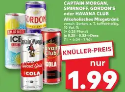 Kaufland CAPTAIN MORGAN, SMIRNOFF, GORDON'S oder HAVANA CLUB Alkoholisches Mixgetränk Angebot