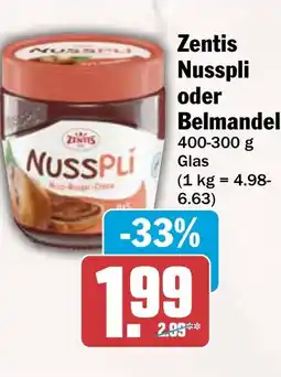 AEZ Zentis Nusspli oder Belmandel Angebot