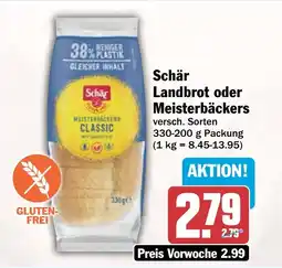 AEZ Schär Landbrot oder Meisterbäckers Angebot