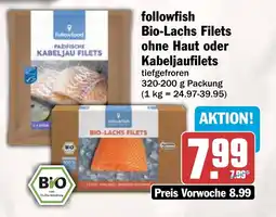 AEZ followfish Bio-Lachs Filets ohne Haut oder Kabeljaufilets Angebot