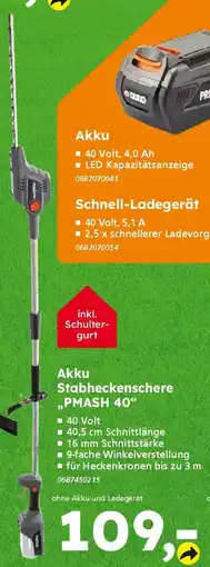 Globus Baumarkt PRIMASTER Akku Stabheckenschere ,PMASH 40" Angebot