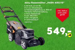 Globus Baumarkt PRIMASTER Akku Rasenmäher,,PARM 4051VS" Angebot