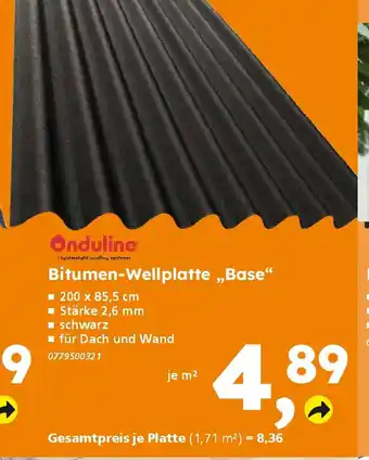 Globus Baumarkt Onduline Bitumen-Wellplatte „Base" Angebot