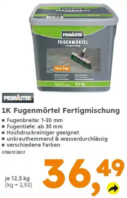 Globus Baumarkt PRIMASTER 1K Fugenmörtel Fertigmischung Angebot