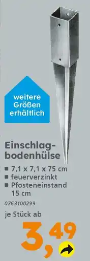 Globus Baumarkt Einschlagbodenhülse Angebot
