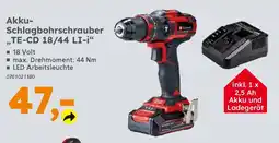 Globus Baumarkt Einhell Akku- Schlagbohrschrauber ,TE-CD 18/44 LI-i" Angebot