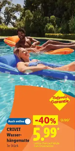 Lidl CRIVIT Wasserhängematte Angebot