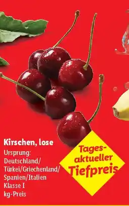 Lidl Kirschen, lose Angebot