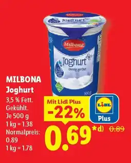 Lidl MILBONA Joghurt Angebot