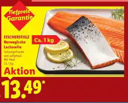 Lidl FISCHERSTOLZ Norwegische Lachsseite Angebot