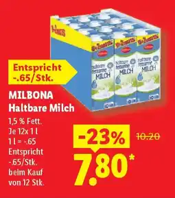 Lidl MILBONA Haltbare Milch Angebot