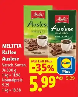 Lidl MELITTA Kaffee Auslese Angebot