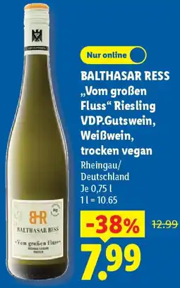 Lidl BALTHASAR RESS „Vom großen Fluss" Riesling VDP.Gutswein, Weißwein, trocken vegan Angebot