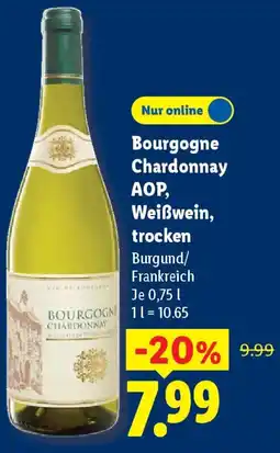 Lidl Bourgogne Chardonnay AOP, Weißwein, trocken Angebot
