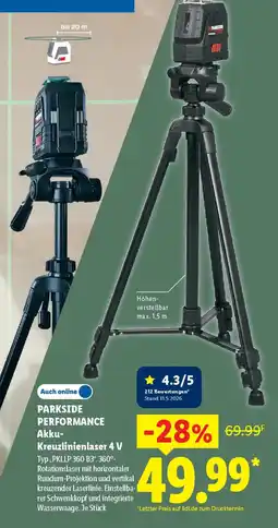 Lidl PARKSIDE PERFORMANCE Akku Kreuzlinienlaser 4 V Angebot