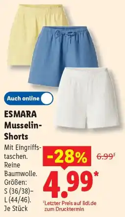 Lidl ESMARA Musselin Shorts Angebot