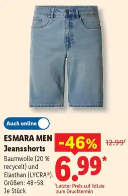 Lidl ESMARA MEN Jeansshorts Angebot