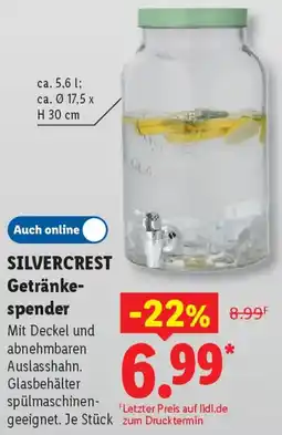 Lidl SILVERCREST Getränkespender Angebot