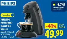 Lidl PHILIPS Kaffeepadmaschine Senseo Angebot