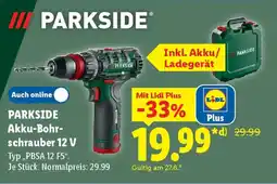 Lidl PARKSIDE Akku-Bohrschrauber 12 V Angebot