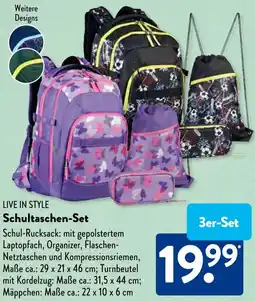 Aldi Süd LIVE IN STYLE Schultaschen-Set Angebot