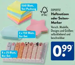 Aldi Süd EXPERTIZ Haftnotizen oder Seiten Marker Angebot