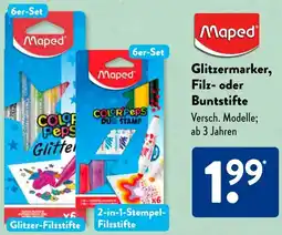 Aldi Süd Maped Glitzermarker, Filz- oder Buntstifte Angebot
