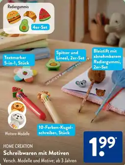 Aldi Süd HOME CREATION Schreibwaren mit Motiven Angebot