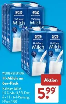 Aldi Süd WEIHENSTEPHAN H-Milch im 6er-Pack Angebot