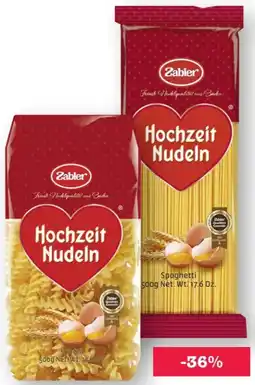 Scheck-in-Center Zabler Hochzeit Nudeln Angebot