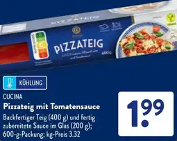 Aldi Süd CUCINA Pizzateig mit Tomatensauce Angebot