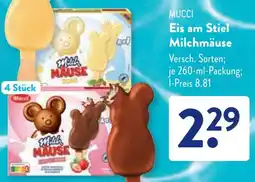 Aldi Süd MUCCI Eis am Stiel Milchmäuse Angebot
