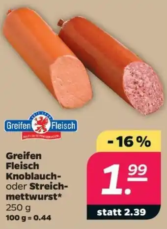 NETTO Greifen Fleisch Knoblauch oder Streichmettwurst 250g Angebot