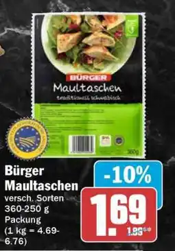 HIT BÜRGER Maultaschen Angebot