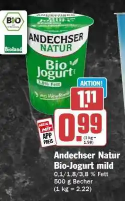 HIT Andechser Natur Bio Jogurt mild Angebot