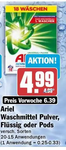 HIT Ariel Waschmittel Pulver, Flüssig oder Pods Angebot