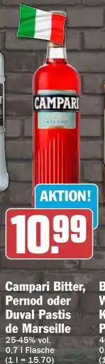 HIT Campari Bitter, Pernod oder Duval Pastis de Marseille Angebot