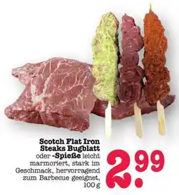 Scheck-in-Center Scotch Flat Iron Steaks Bugblatt oder -Spieße Angebot