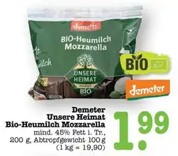 Scheck-in-Center Demeter Unsere Heimat Bio-Heumilch Mozzarella Angebot