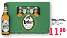 Scheck-in-Center Licher Premium Pilsner oder Export Angebot