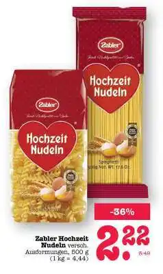 Scheck-in-Center Zabler Hochzeit Nudeln Angebot