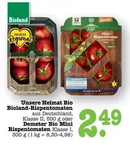 Scheck-in-Center Unsere Heimat Bio Bioland-Rispentomaten Angebot